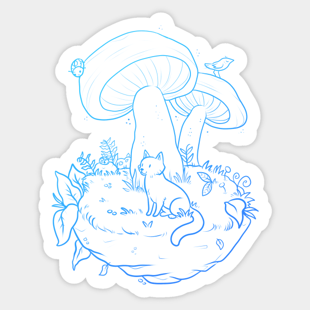 Mushroom Cat Sticker by Christa Paolucci